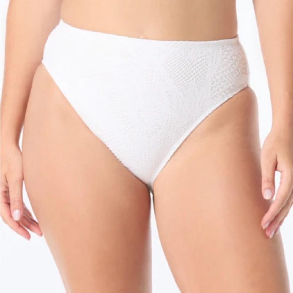 Coco Reef White Textured Bikini Bottoms - Size M